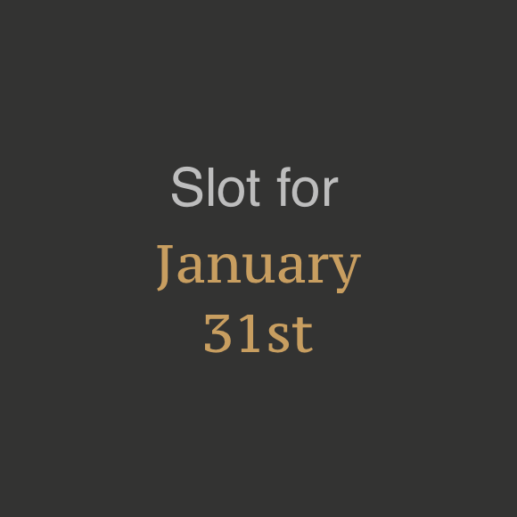January 31st Sponsorship Slot